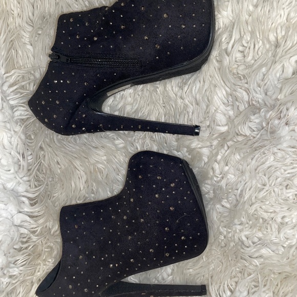 Paprika black stiletto platform bootie zipper sexy heels women’s size 5.5 - Picture 3 of 8